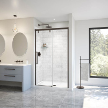 Maax 135323-900-173-000 - Uptown 44-47 x 76 in. 8 mm Sliding Shower Door for Alcove Installation with Clear glass in Dark Br