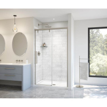 Maax 135323-900-305-000 - Uptown 44-47 x 76 in. 8 mm Sliding Shower Door for Alcove Installation with Clear glass in Brushed
