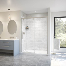 Maax 135324-900-305-000 - Uptown 56-59 x 76 in. 8 mm Sliding Shower Door for Alcove Installation with Clear glass in Brushed