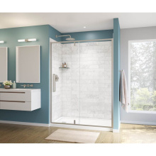 Maax 135326-900-305-000 - Uptown 57-59 x 76 in. 8 mm Pivot Shower Door for Alcove Installation with Clear glass in Brushed N