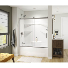 Maax 135695-900-084-000 - Revelation Square 56-59 x 56.75-59.25 in. 8mm Bypass Tub Door for Alcove Installation with Clear g