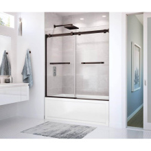 Maax 136270-900-173-000 - Duel 56-59 x 55.5-59 in. 8 mm Bypass Tub Door for Alcove Installation with Clear glass in Dark Bro