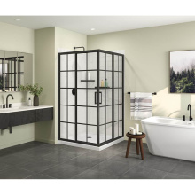 Maax 137451-977-340-000 - Radia Square 42 x 42 x 71.5 in. 6 mm Sliding Shower Door for Corner Installation with French glass