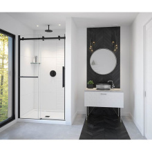 Maax 138465-900-340-000 - Vela 44.5-47 x 78.75 in. 8mm Sliding Shower Door with Towel Bar for Alcove Installation with Clear