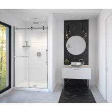 Maax 138465-900-350-000 - Vela 44.5-47 x 78.75 in. 8mm Sliding Shower Door with Towel Bar for Alcove Installation with Clear