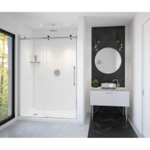 Maax 138470-900-350-000 - Vela 56.5-59 x 78.75 in. 8mm Sliding Shower Door for Alcove Installation with Clear glass in Chrom
