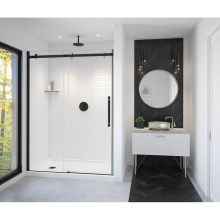 Maax 138470-900-370-000 - Vela 56.5-59 x 78.75 in. 8mm Sliding Shower Door for Alcove Installation with Clear glass in Matte