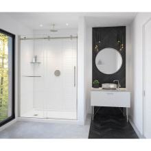 Maax 138475-900-305-000 - Vela 56.5-59 x 78.75 in. 8mm Sliding Shower Door with Towel Bar for Alcove Installation with Clear