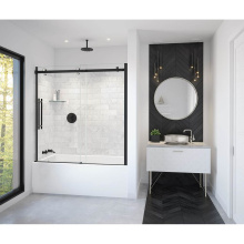 Maax 138480-900-370-000 - Vela 56.5-59 x 59 in. 8 mm Sliding Tub Door for Alcove Installation with Clear glass in Matte Blac