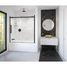 Maax 138480-900-380-000 - Vela 56.5-59 x 59 in. 8 mm Sliding Tub Door for Alcove Installation with Clear glass in Matte Blac