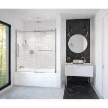 Maax 138485-900-305-000 - Vela 56.5-59 x 59 in. 8 mm Sliding Tub Door with Towel Bar for Alcove Installation with Clear glas