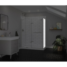 Maax 139582-900-305-000 - Reveal Sleek 71 Return Panel for 34 in. Base with Clear glass in Brushed Nickel