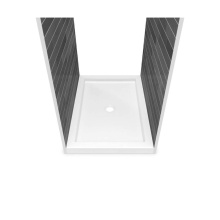 Maax 410001-506-001-000 - B3Round 4832 Acrylic Tunnel Shower Base in White with Center Drain
