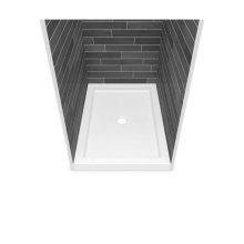 Maax 410043-544-001-000 - B3Round 4842 Acrylic Alcove Deep Shower Base in White with Anti-slip Bottom with Center Drain