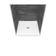 Maax 420000-501-001-100 - B3Square 3636 Acrylic Alcove Shower Base in White with Center Drain