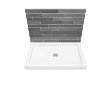 Maax 420003-505-001-100 - B3Square 4836 Acrylic Wall Mounted Shower Base in White with Center Drain