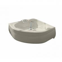 Maax 100041-008-004 - Kashmir 59.75 in. x 59.75 in. Corner Bathtub with Hydromax System Center Drain in Bone