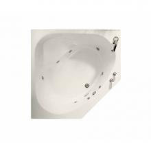 Maax 100054-097-007 - Tandem II 6060 Acrylic Corner Center Drain Combined Whirlpool & Aeroeffect Bathtub in Biscuit