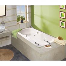 Maax 100074-097-001 - Lopez 6636 Acrylic Alcove End Drain Combined Whirlpool & Aeroeffect Bathtub in White