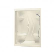Maax 101141-2L-000-004 - Stamina 60-I 59.5 in. x 35.75 in. x 85.25 in. 1-piece Shower with Two Seats, Left Drain in Bone