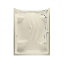 Maax 101142-S2L-000-004 - Stamina 60-II 59.5 in. x 35.75 in. x 76.38 in. 2-piece Shower with Two Seats, Left Drain in Bone