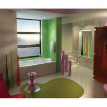 Maax 101265-055-001 - Optik 59.75 in. x 32 in. Alcove Bathtub with Aerofeel System End Drain in White