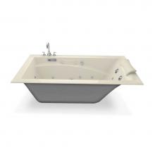 Maax 101265-L-056-004 - Optik 6032 Acrylic Alcove Left-Hand Drain Combined Hydrofeel & Aerofeel Bathtub in Bone