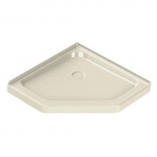 Maax 101423-000-004 - NA 38.125 in. x 38.125 in. x 4.125 in. Neo-Angle Corner Shower Base with Center Drain in Bone