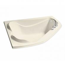 Maax 102724-091-004 - Cocoon 59.75 in. x 53.875 in. Corner Bathtub with 10 microjets System Center Drain in Bone
