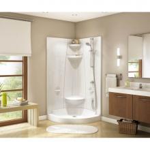 Maax 102995-SC-000-001 - Freestyle 37 Neo-Round 36.5 in. x 36.5 in. x 77.75 in. 2-piece Shower With Center Seat in White