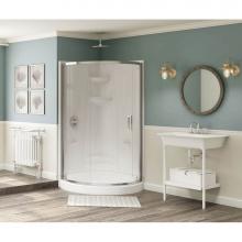 Maax 102996-000-001 - Freestyle 37 Round 36.5 in. x 36.5 in. x 77.5 in. 1-piece Shower With Center Footrest in White
