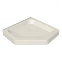Maax 105044-000-007 - NA 40.125 in. x 40.125 in. x 6.125 in. Neo-Angle Corner Shower Base with Center Drain in Biscuit