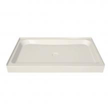 Maax 105058-000-007 - MAAX 59.75 in. x 42.125 in. x 6.125 in. Rectangular Alcove Shower Base with Center Drain in Biscui