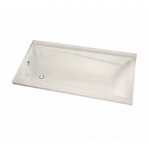 Maax 105467-R-091-007 - New Town IF 59.75 in. x 32 in. Alcove Bathtub with 10 microjets System Right Drain in Biscuit