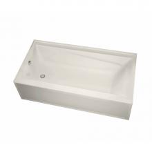 Maax 105512-L-003-007 - Exhibit 6032 IFS AFR Acrylic Alcove Left-Hand Drain Whirlpool Bathtub in Biscuit