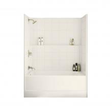 Maax 105930-L-000-007 - TSTEA Plus 59.75 in. x 32 in. x 78 in. 1-piece Tub Shower with Left Drain in Biscuit
