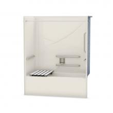 Maax 106061-R-000-007 - OPTS-6032 - with ANSI Grab Bars and Seat 57 in. x 31.5 in. x 69.75 in. 1-piece Tub Shower with Rig