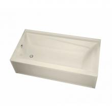 Maax 106226-R-003-004 - Exhibit 7232 IFS AFR Acrylic Alcove Right-Hand Drain Whirlpool Bathtub in Bone