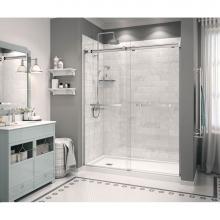 Maax 106355-L-000-001 - Zone 59.875 in. x 32 in. x 4 in. Rectangular Configurable Shower Base with Left Drain in White