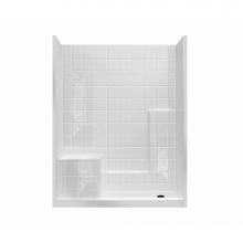 Maax 106552-R-000-002 - MX QSI-6032-SH 4 in. 60 in. x 33 in. x 77 in. 3-piece Shower with Right Seat, Left Drain in White