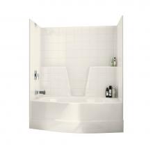 Maax 140579-R-000-007 - TSOT6042 60 in. x 42 in. x 72 in. 1-piece Tub Shower with Right Drain in Biscuit