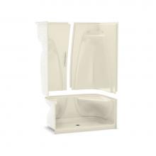 Maax 141051-SL-000-004 - ACSH-3P-48 48 in. x 34.25 in. x 77 in. 3-piece Shower with Left Seat, Center Drain in Bone