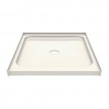 Maax 145026-000-007 - SPL 35.875 in. x 36 in. x 4.375 in. Square Alcove Shower Base with Center Drain in Biscuit