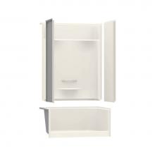 Maax 145031-R-000-007 - KDS AFR 47.875 in. x 33.625 in. x 82.25 in. 4-piece Shower with Right Seat, Center Drain in Biscui