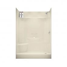 Maax 145042-L-000-004 - KDS 59.75 in. x 33.5 in. x 80.125 in. 4-piece Shower with Left Seat, Right Drain in Bone