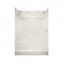 Maax 145042-000-007 - KDS 59.75 in. x 33.5 in. x 80.125 in. 4-piece Shower with No Seat, Center Drain in Biscuit