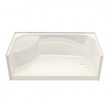 Maax 145044-000-007 - SPS 59.875 in. x 33.5 in. x 20.125 in. Rectangular Alcove Shower Base with Center Drain in Biscuit