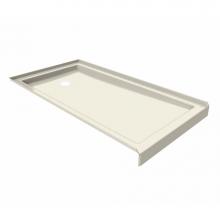 Maax 410004-E-504-007 - B3 Base 6030 Round Drain Alcove-Deep Installation Biscuit