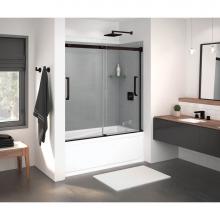 Maax 138760-900-173-000 - Inverto 56-59 x 55 1/2-59 in. 8mm Sliding Tub Door for Alcove Installation with Clear glass in Dar