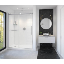 Maax 138475-900-280-000 - Vela 56.5-59 x 78.75 in. 8mm Sliding Shower Door with Towel Bar for Alcove Installation with Clear